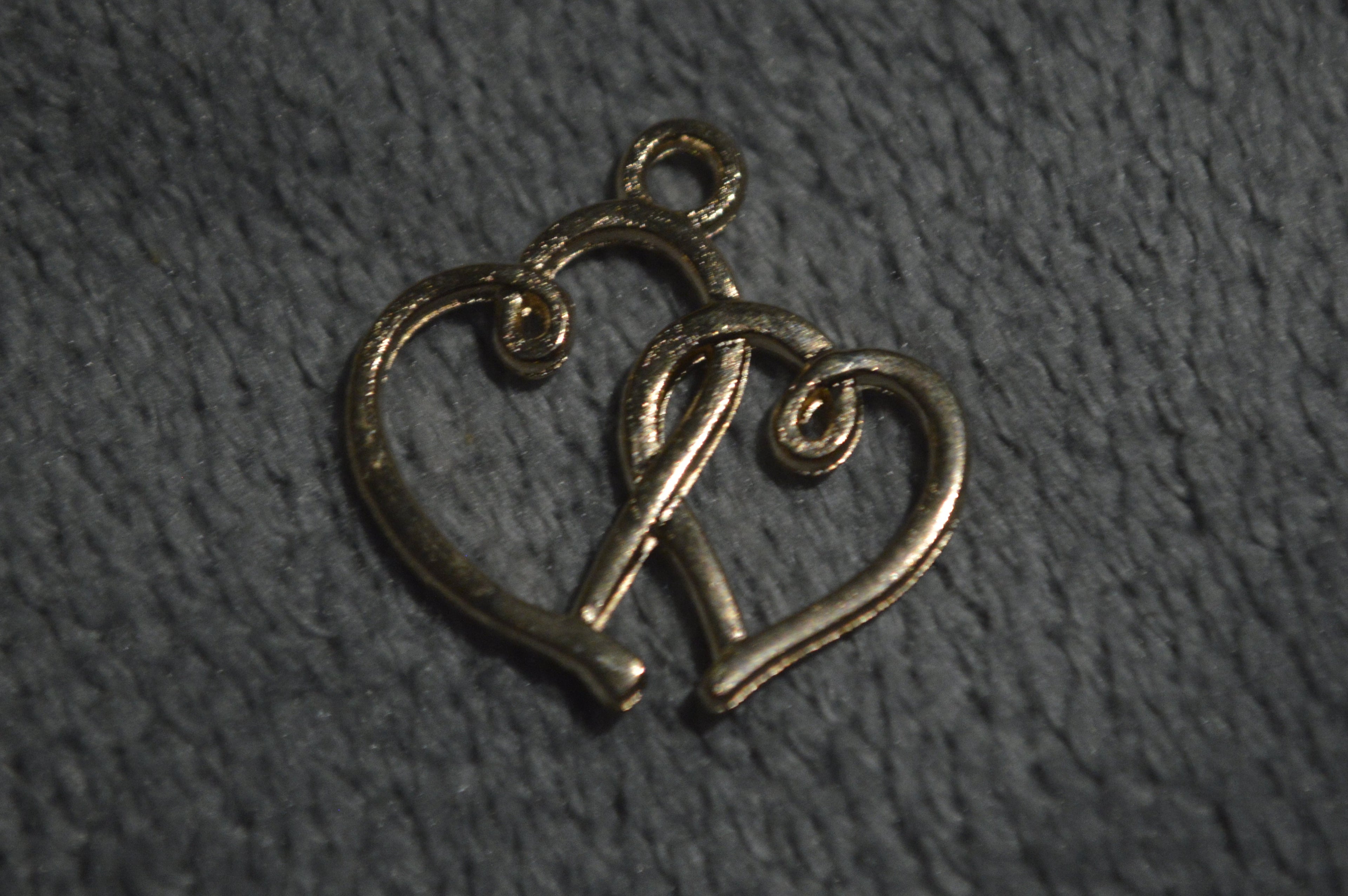 Gold 2 Heart Charm