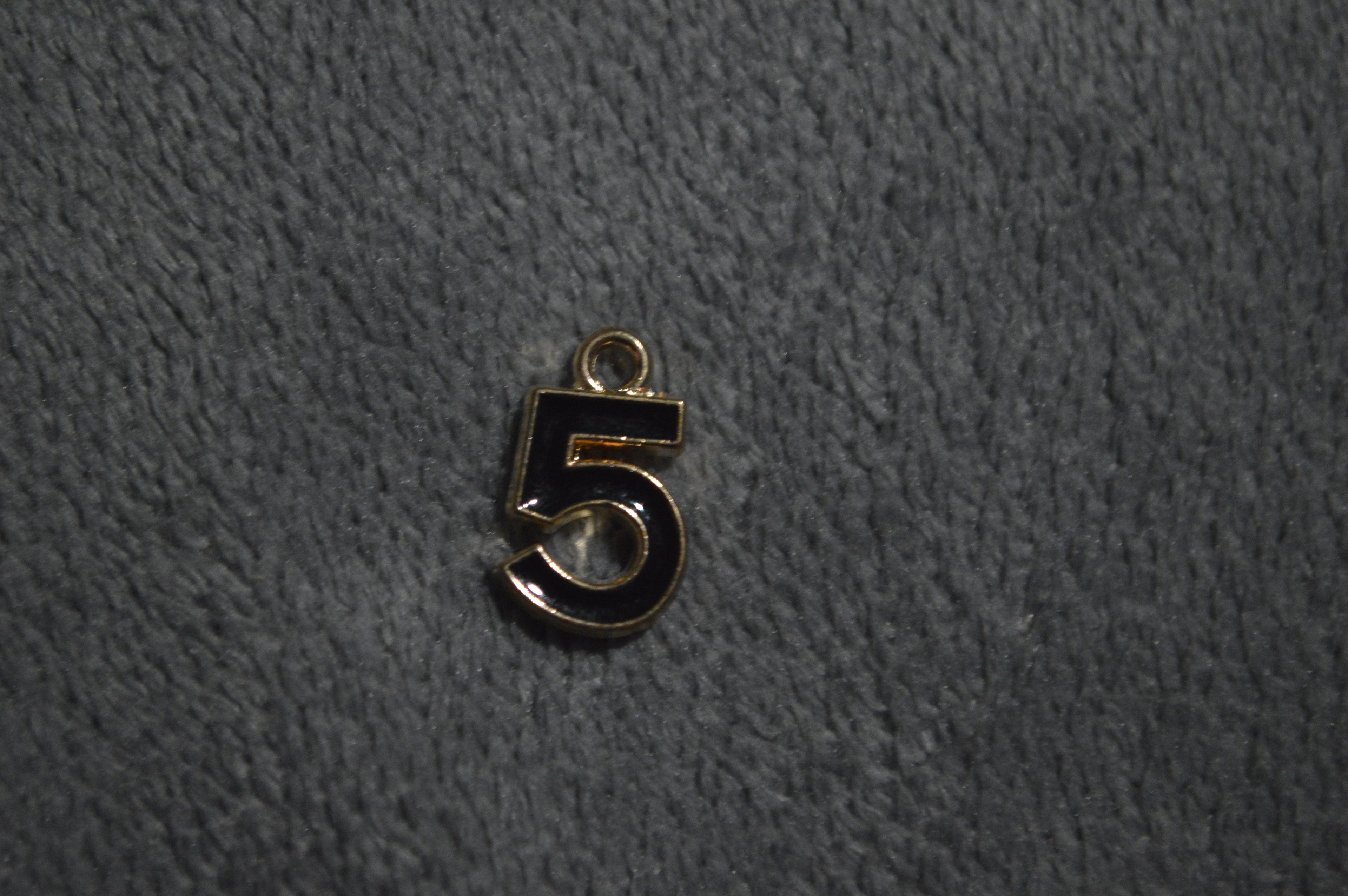 Gold Black 5 Charm