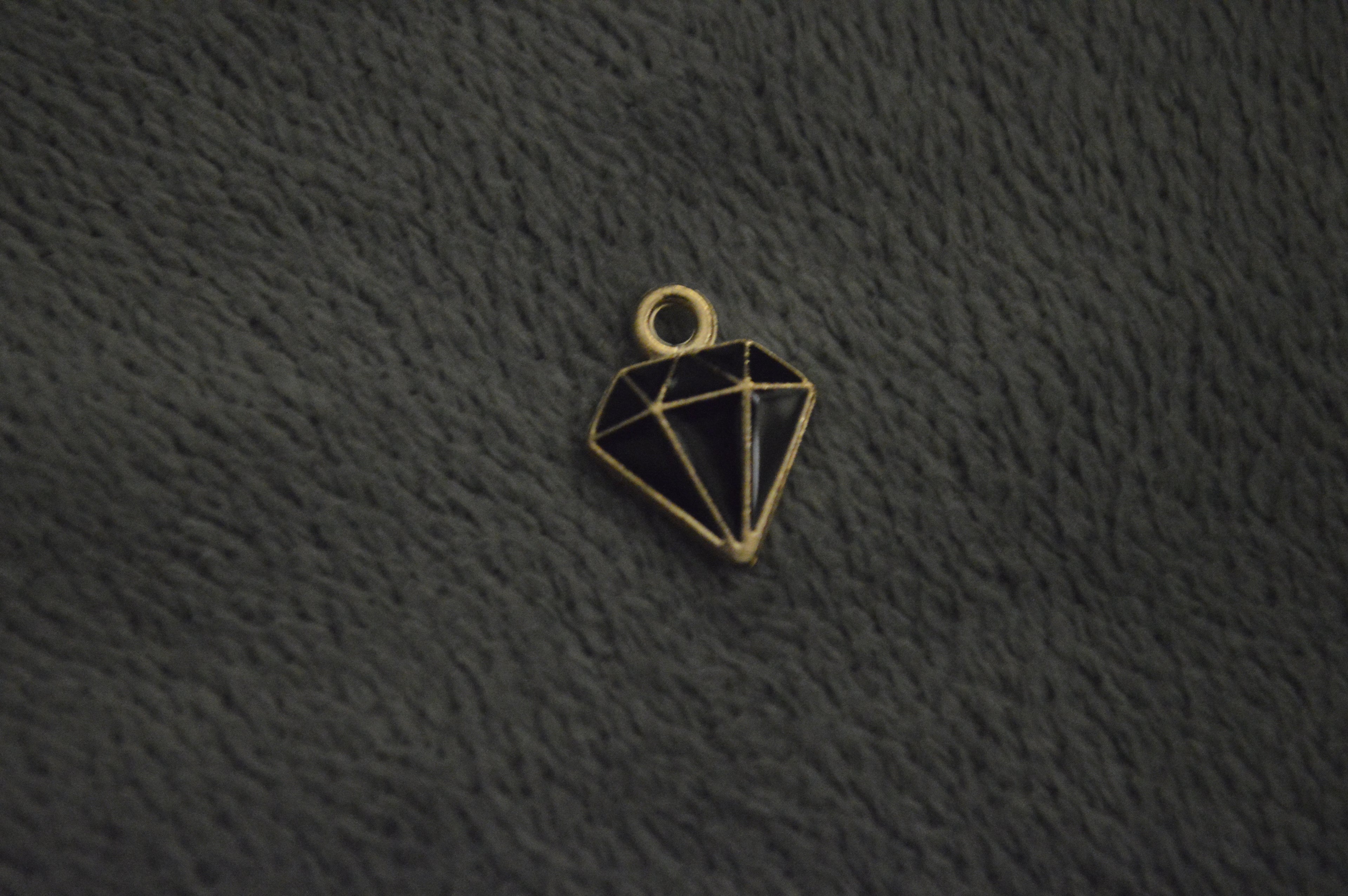 Gold Black Diamond Charm