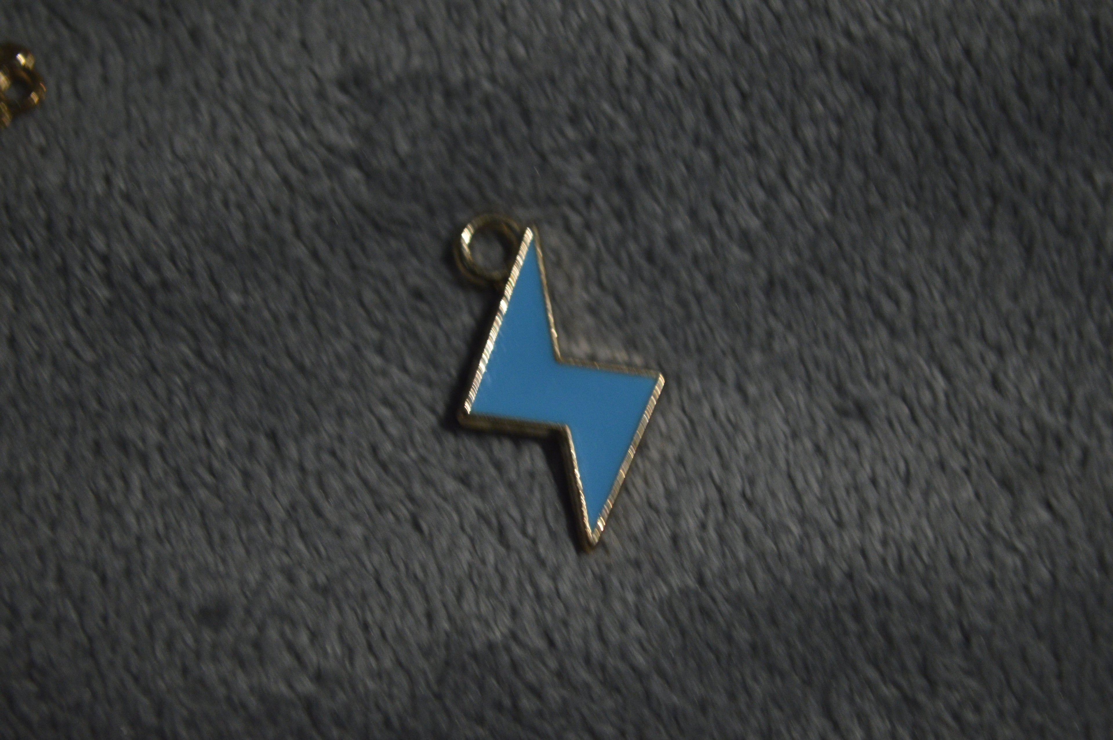 Gold Blue Lightning Charm