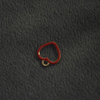 Gold Red Heart Outline Charm