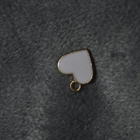 Gold White Heart Charm