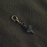 Silver Blue Shell Charm