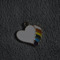 Gold Rainbow Shooting Heart Charm